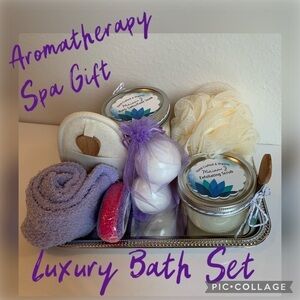 Aromatherapy Spa Luxury Bath gift set self care handcrafted organic bath body
